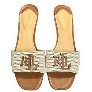 Lauren Ralph Lauren Women's Fay Slide Sandals Brown Size 6 Casual